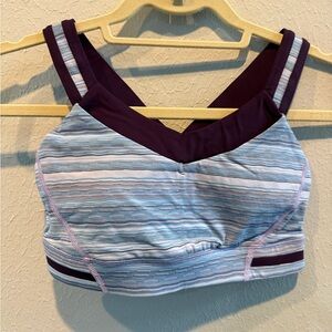Lululemon Athletica Striped Sports Bra - Purple and Blue